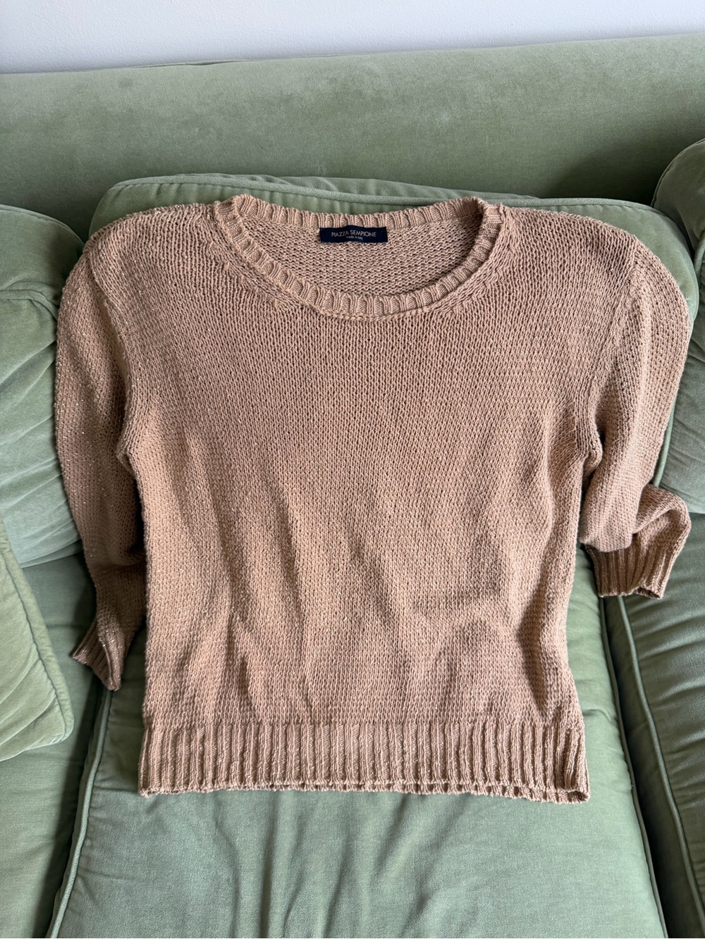 🗽Piazza Sempione Sparkly Tan Crewneck Sweater